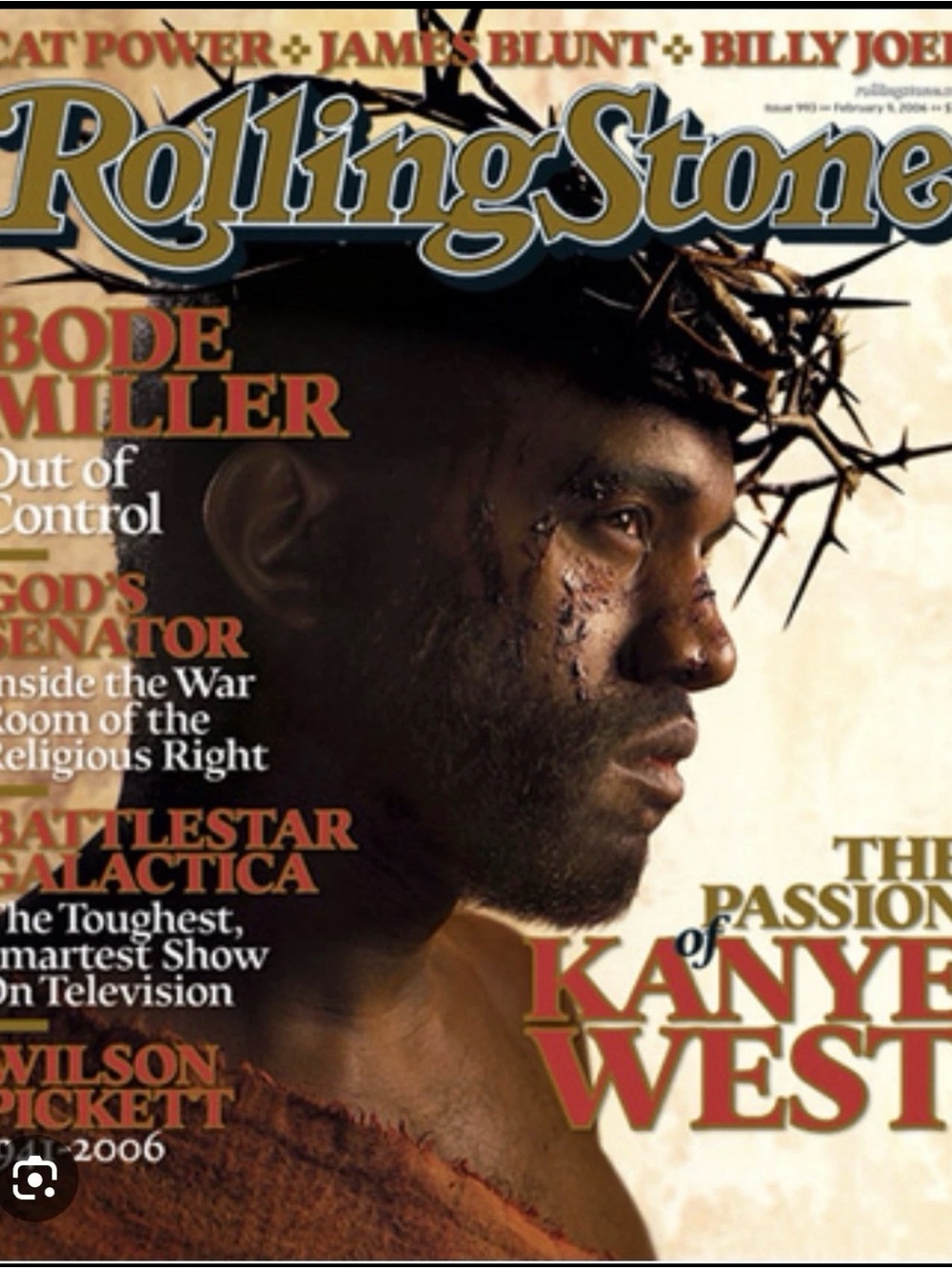 1-1 Highly Distressed “The Passion of Kanye West” 2006 Rolling Stone Cover Tee